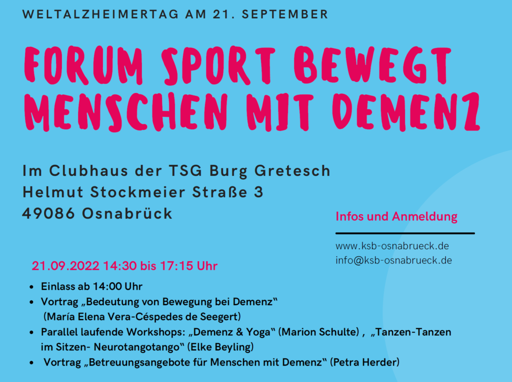 Forum “Sport bewegt Menschen mit Demenz” am 21.09.
