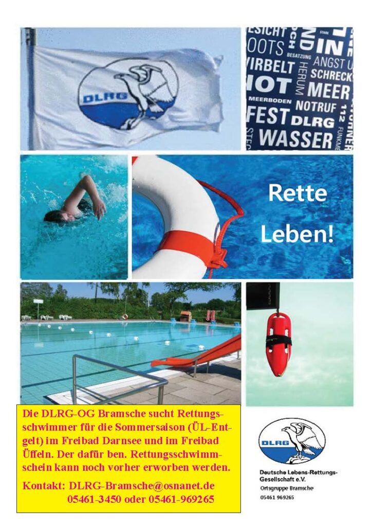 DLRG OG Bramsche sucht Rettungsschwimmer für die Saison 2025