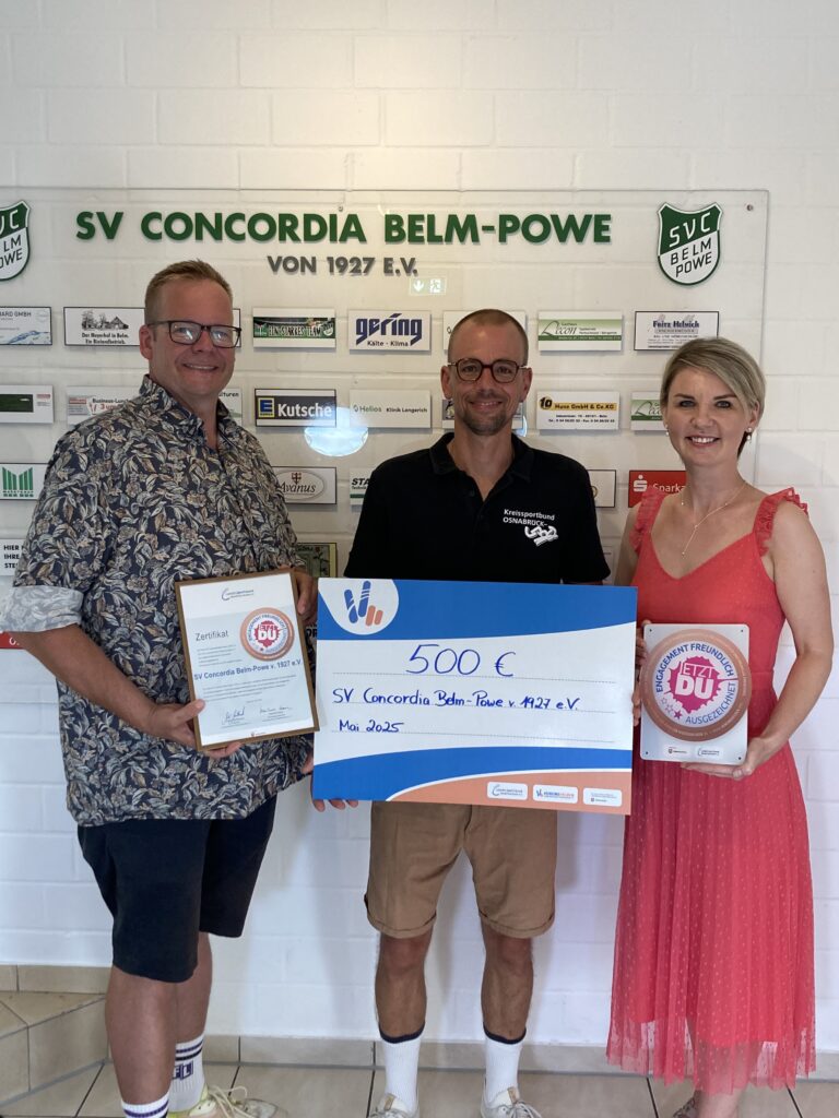SV Concordia Belm-Powe als engagementfreundlich zertifiziert